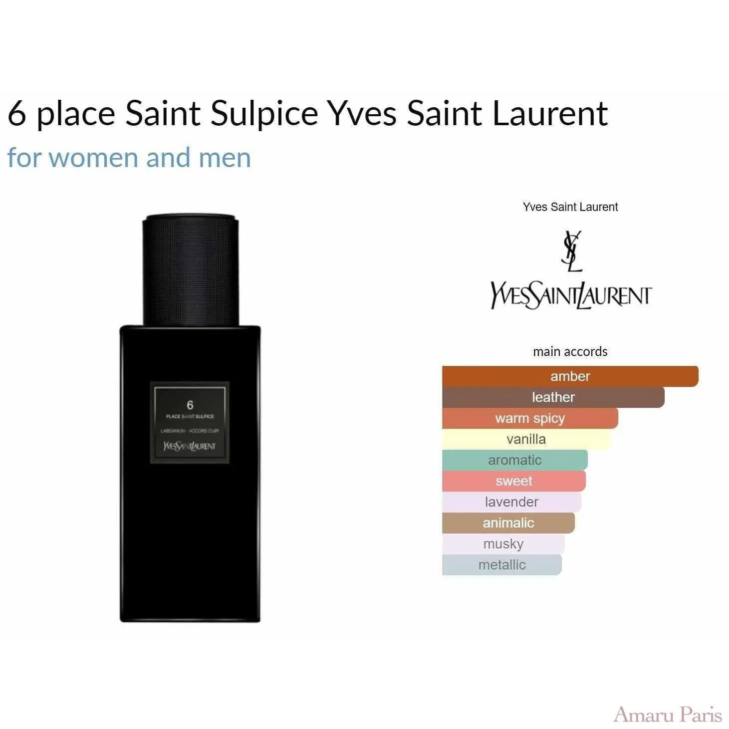 6 place Saint Sulpice Yves Saint Laurent for women and men Decant Samples