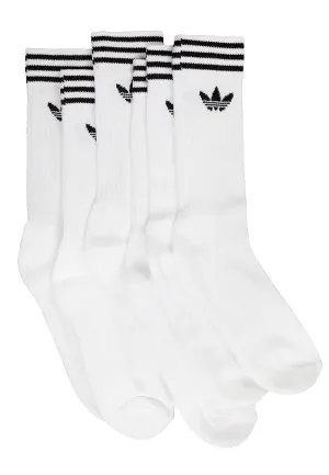 Adidas - Solid Crew 3 Pack White/Black - Socks
