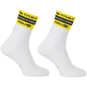 Agu Team Visma Lease socks to bike 2024