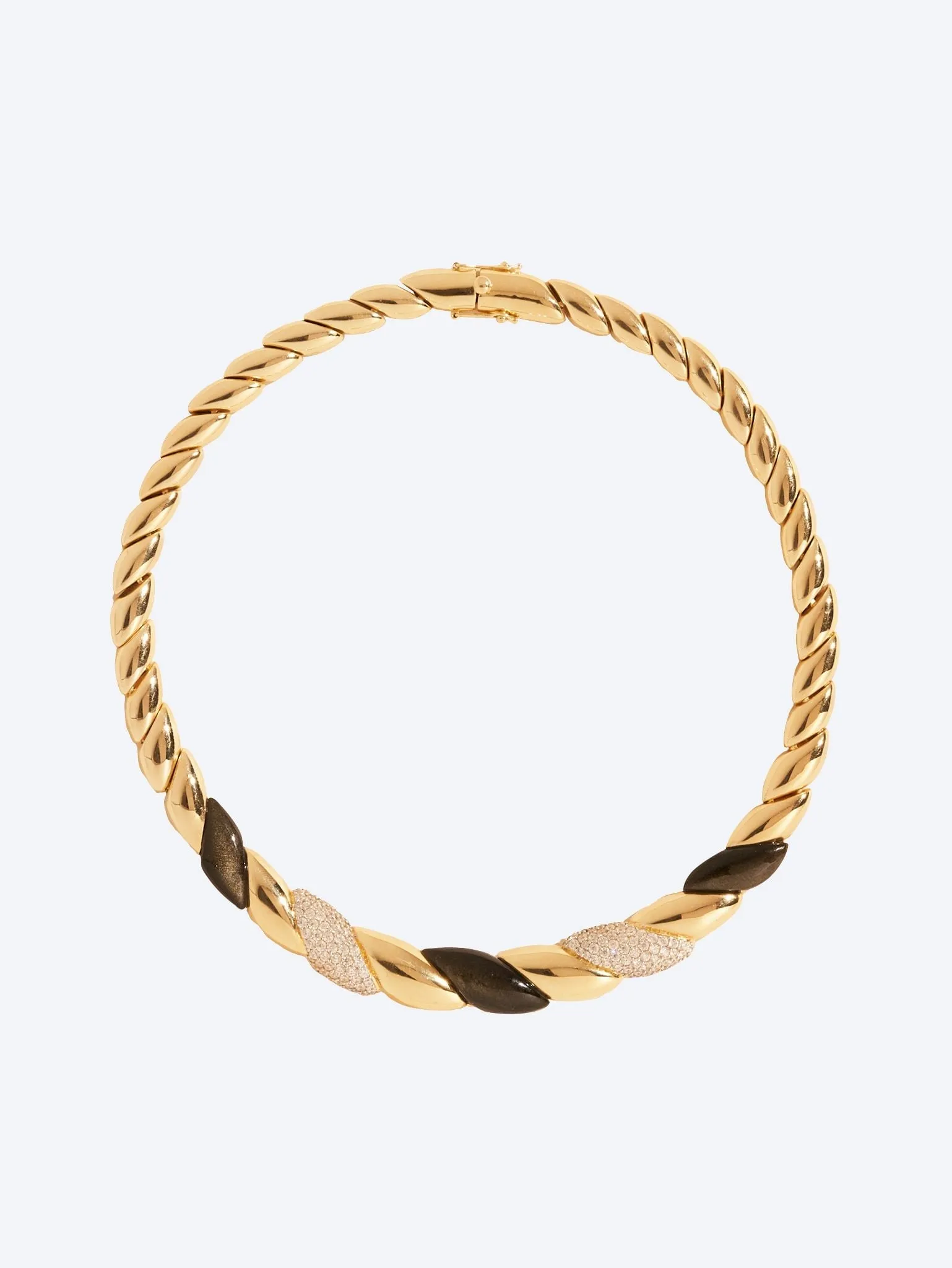 Amenza necklace obsidienne gold