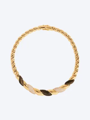 Amenza necklace obsidienne gold