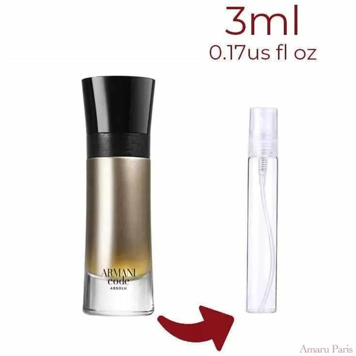 Armani Code Absolu Giorgio Armani for men Decant Fragrance Samples