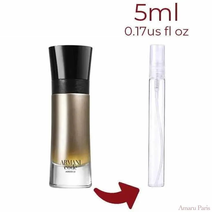 Armani Code Absolu Giorgio Armani for men Decant Fragrance Samples