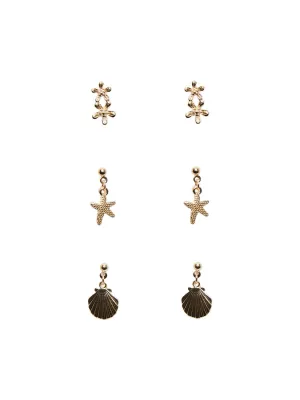 Bia 3 Pack Earrings (Gold)