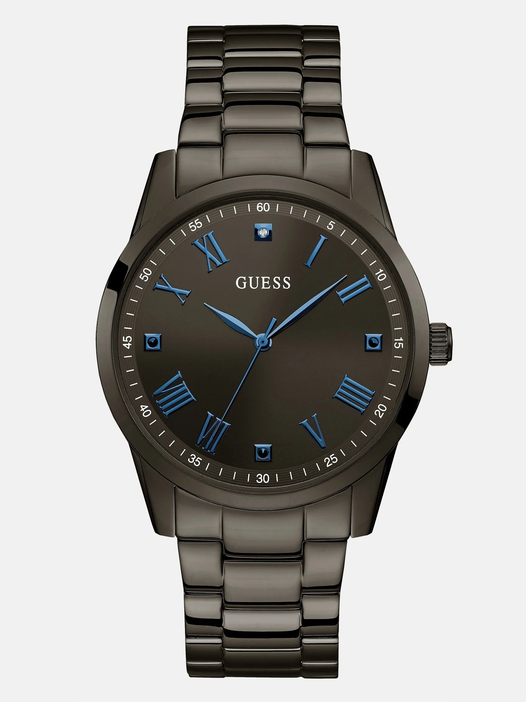 Black and Blue Diamond Analog Watch