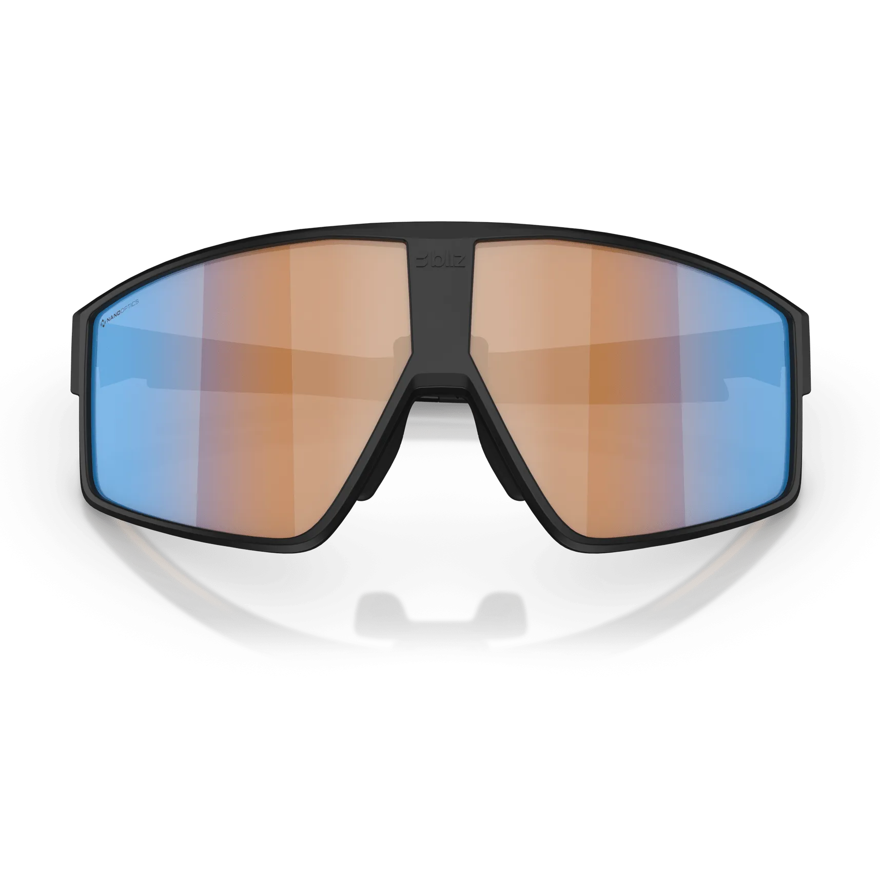 Bliz P002 sunglasses - Matt Black Coral-Orange Mirror Blue