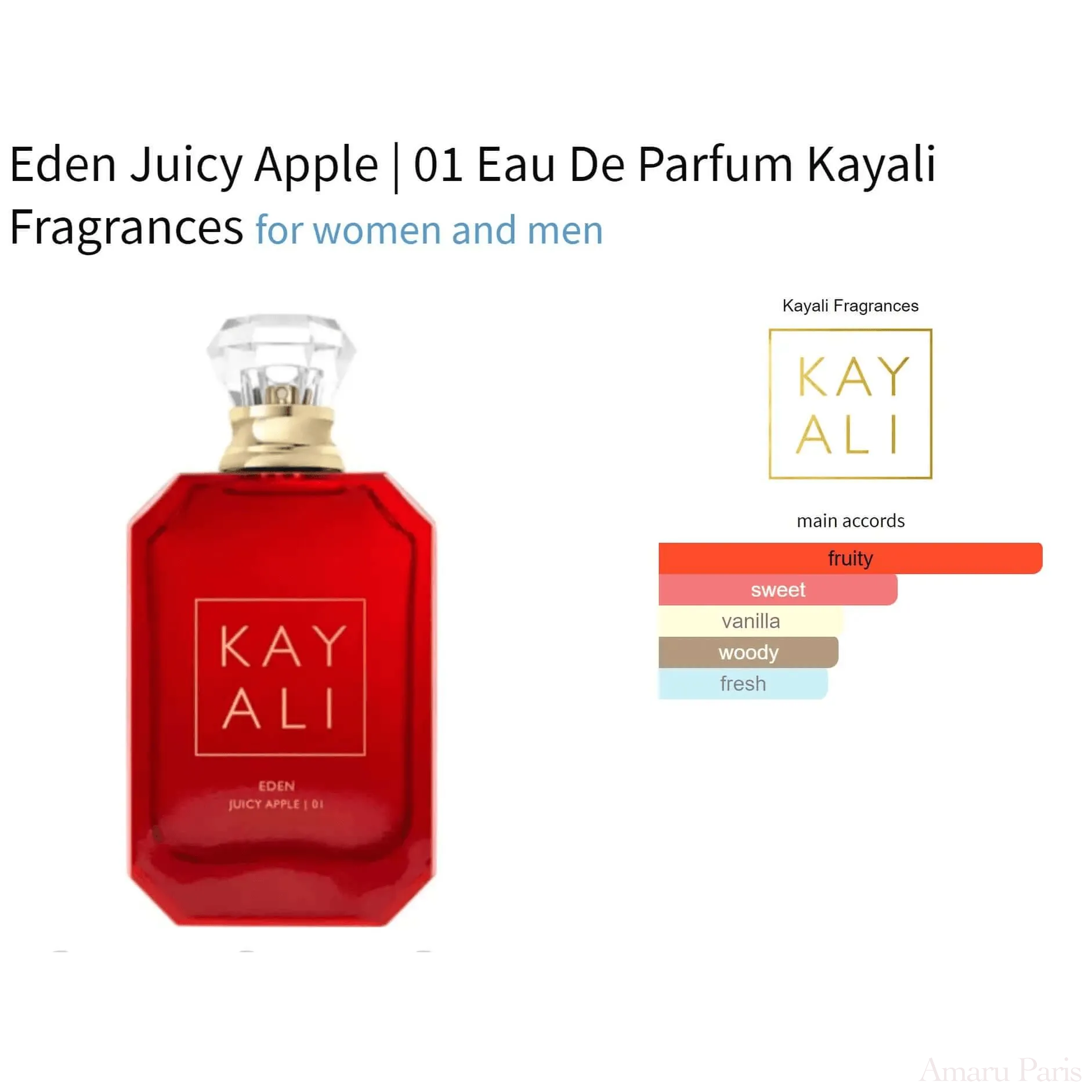 Eden Juicy Apple | 01 Eau De Parfum Kayali Fragrances for women and men Decant Fragrance Samples