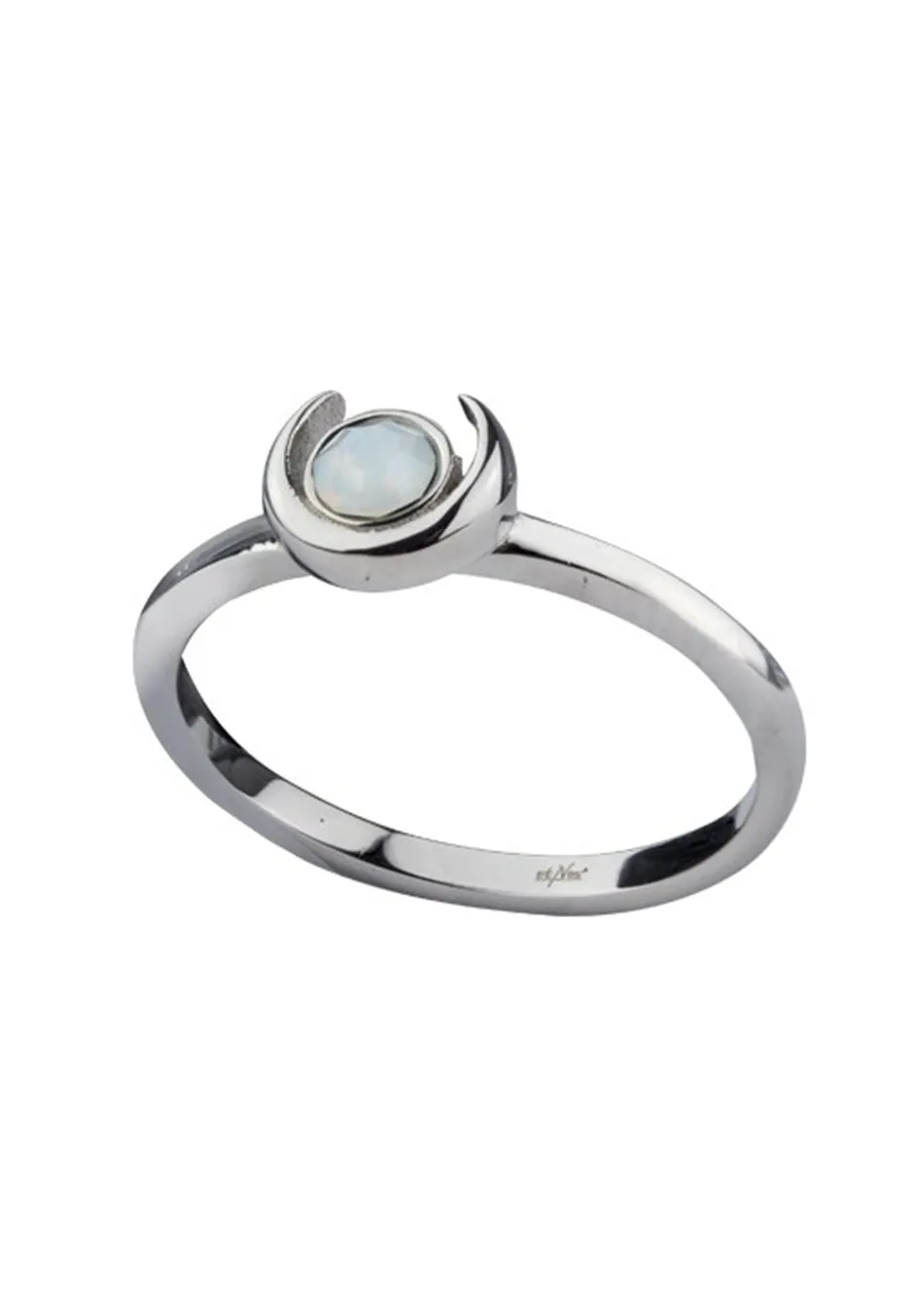 etNox - Mond Mit Stein Silver - Ring