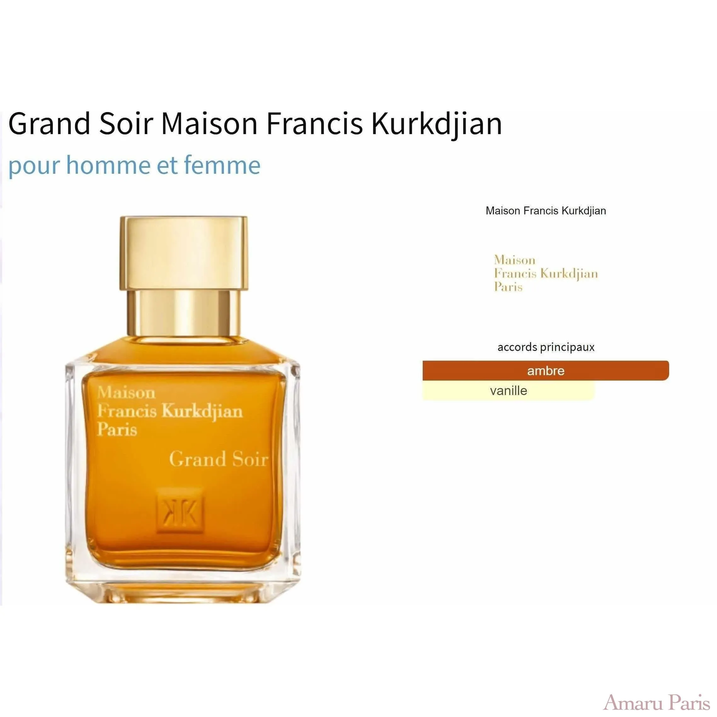 Grand Soir Maison Francis Kurkdjian for women and men Decant Fragrance Samples