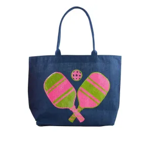 Mud Pie Pickleball Tote - Denim