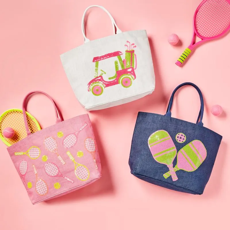 Mud Pie Tennis Racquet Tote - Pink
