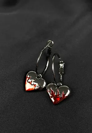 Pamela Mann - Flame Heart - Earrings