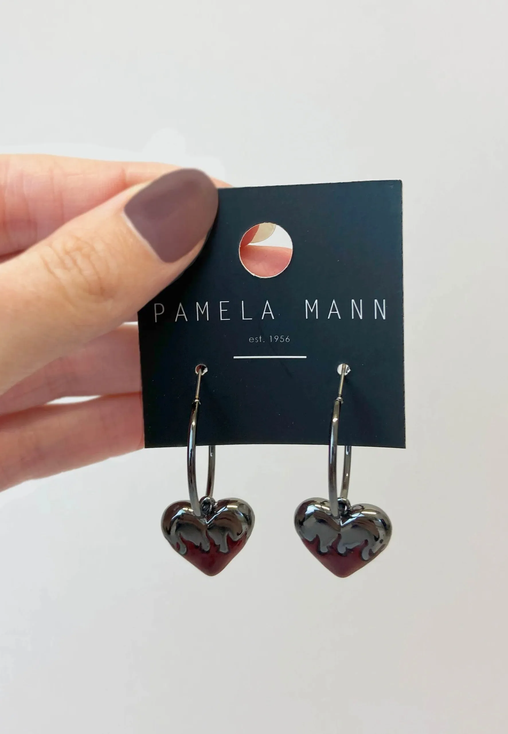 Pamela Mann - Flame Heart - Earrings