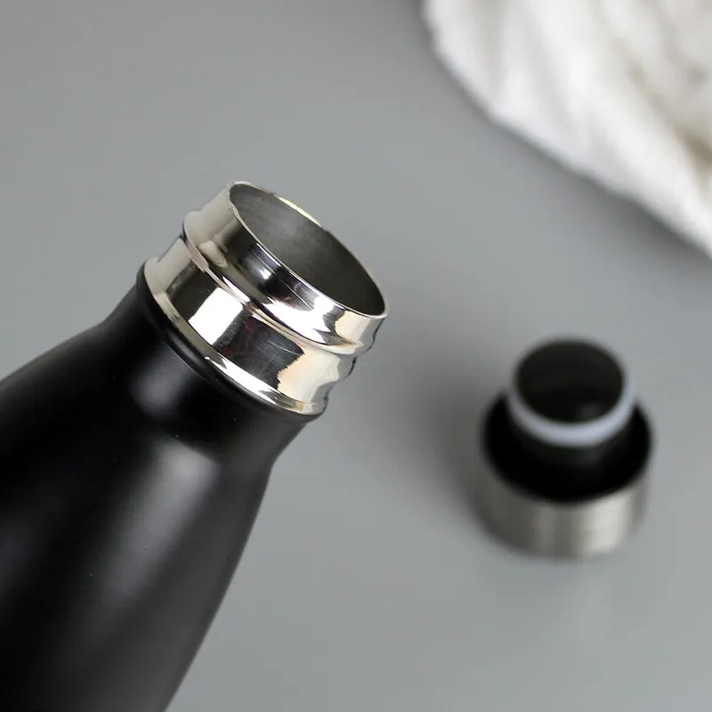 Personalised Black Metal Insulated Drinks Bottle (MRK-iD)