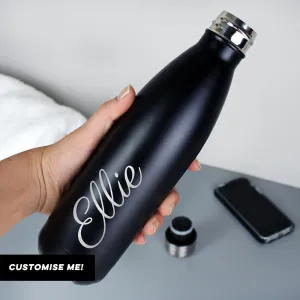 Personalised Black Metal Insulated Drinks Bottle (MRK-iD)