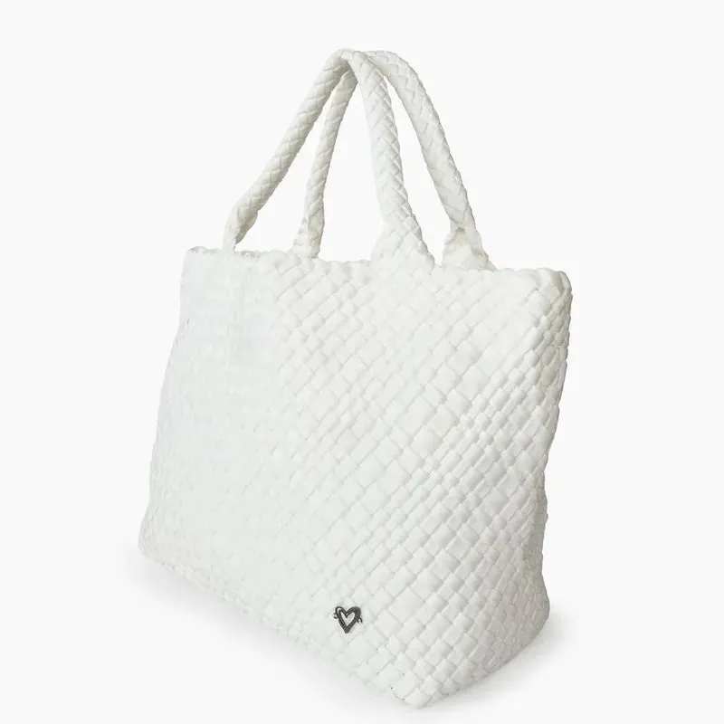 preneLOVE London Large Woven Tote - White