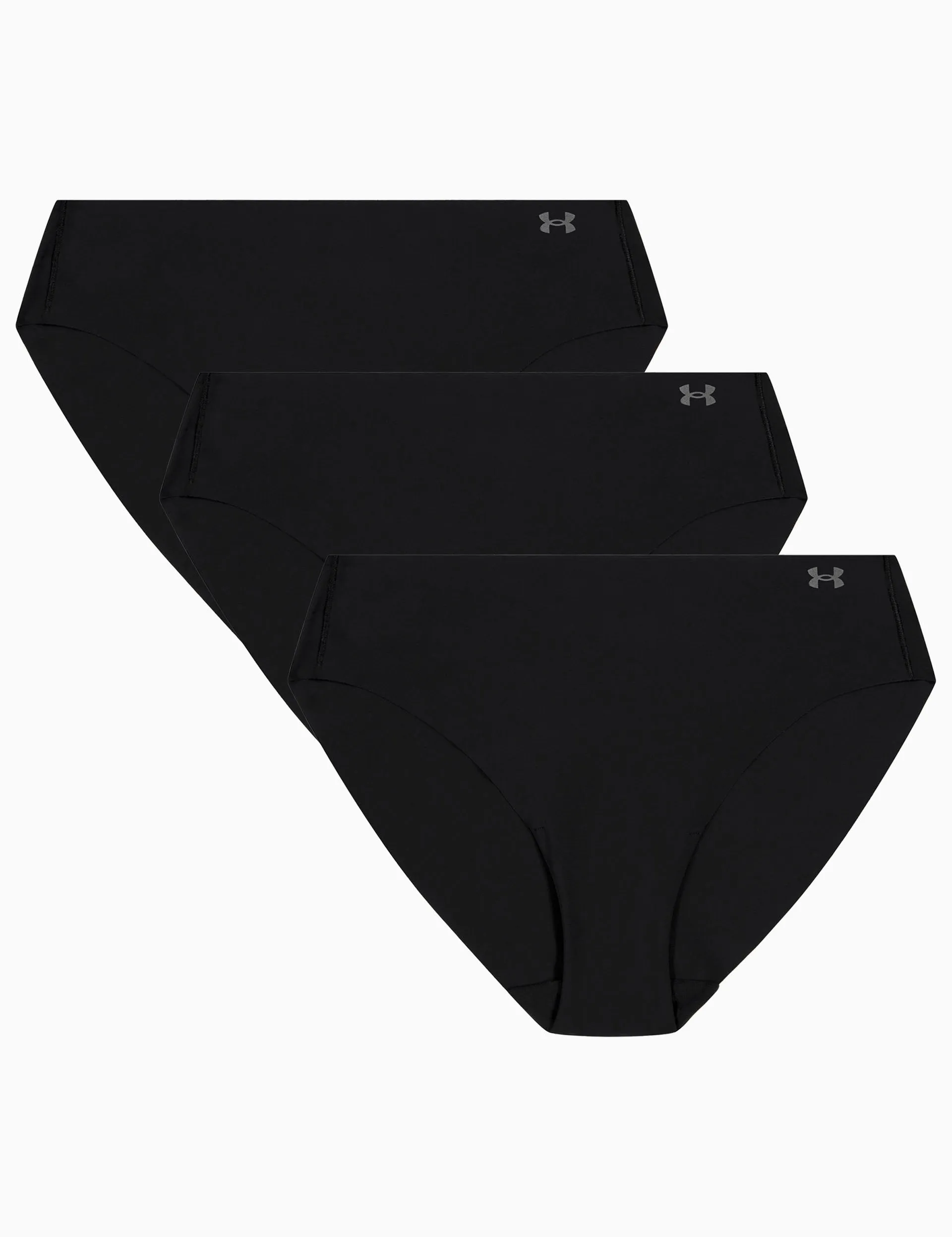 Pure Stretch 3-Pack No Show Bikini - Black/Steel