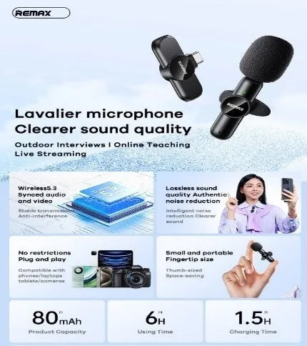 REMAX Ryusic Series One-To-One Live Stream Wireless Microphone Type-C