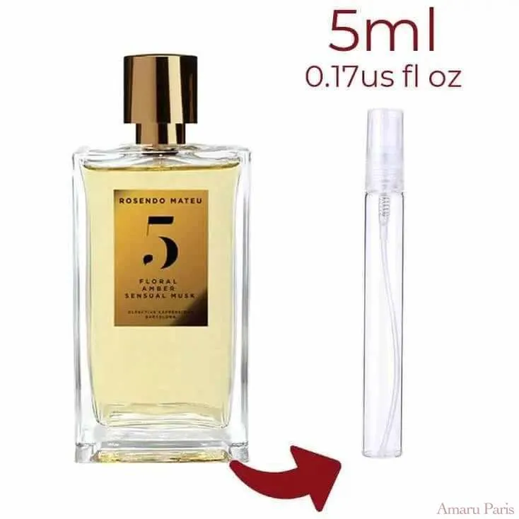 Rosendo Mateu Nº 5 Floral, Amber, Sensual Musk Rosendo Mateu Olfactive Expressions for women and men Decant Fragrance Samples