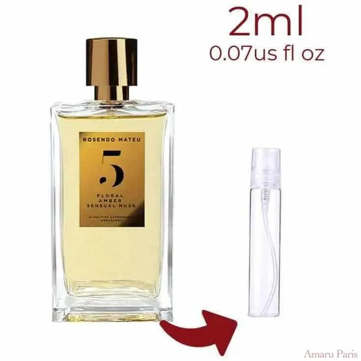 Rosendo Mateu Nº 5 Floral, Amber, Sensual Musk Rosendo Mateu Olfactive Expressions for women and men Decant Fragrance Samples