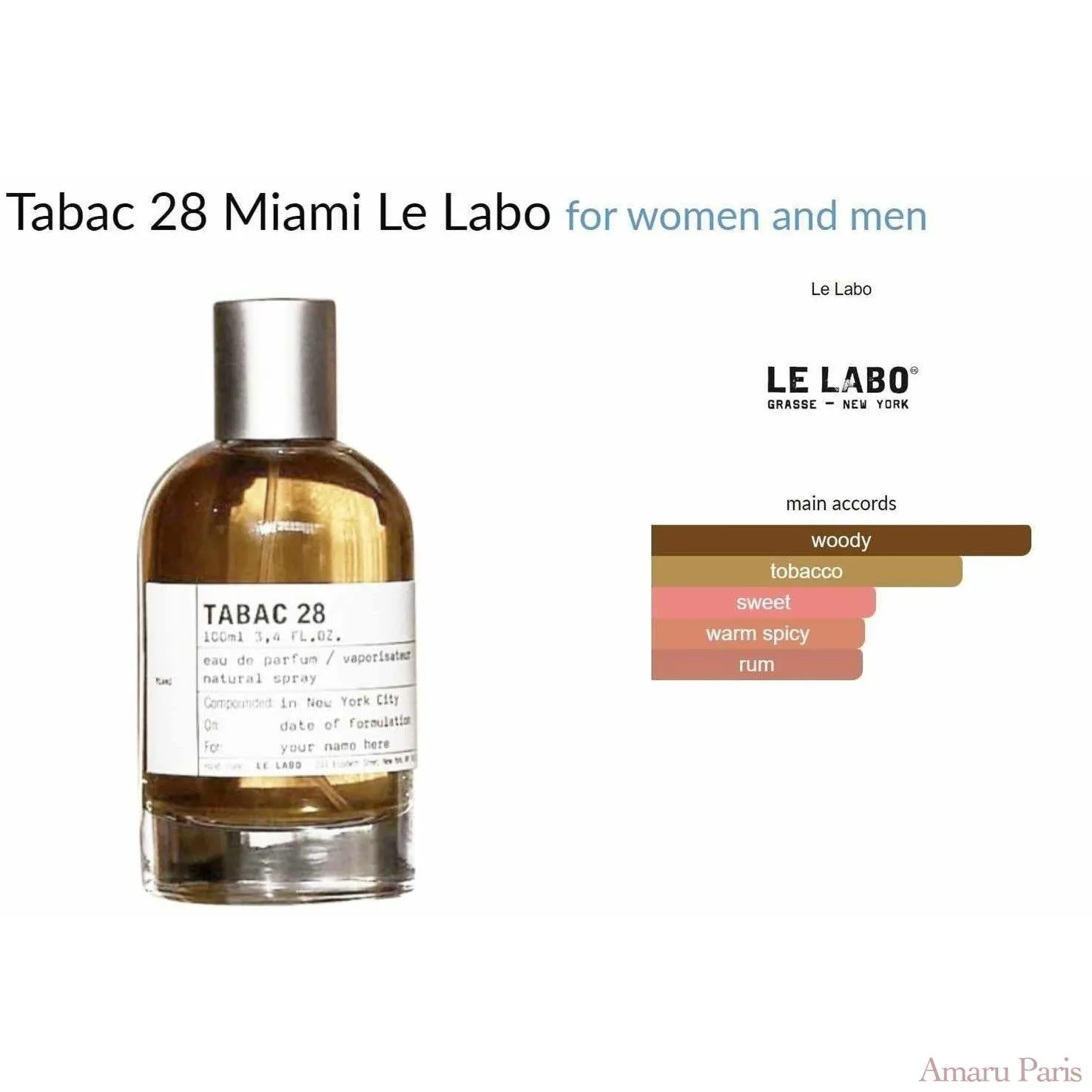 Tabac 28 Miami Le Labo for women and men