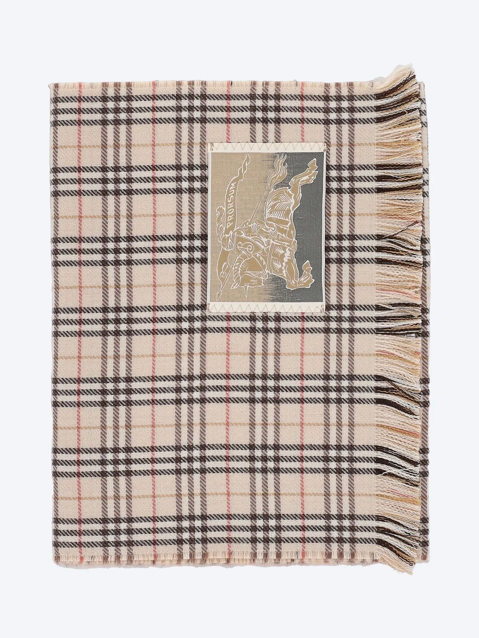 Tiny check reversible wool scarf