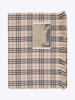 Tiny check reversible wool scarf