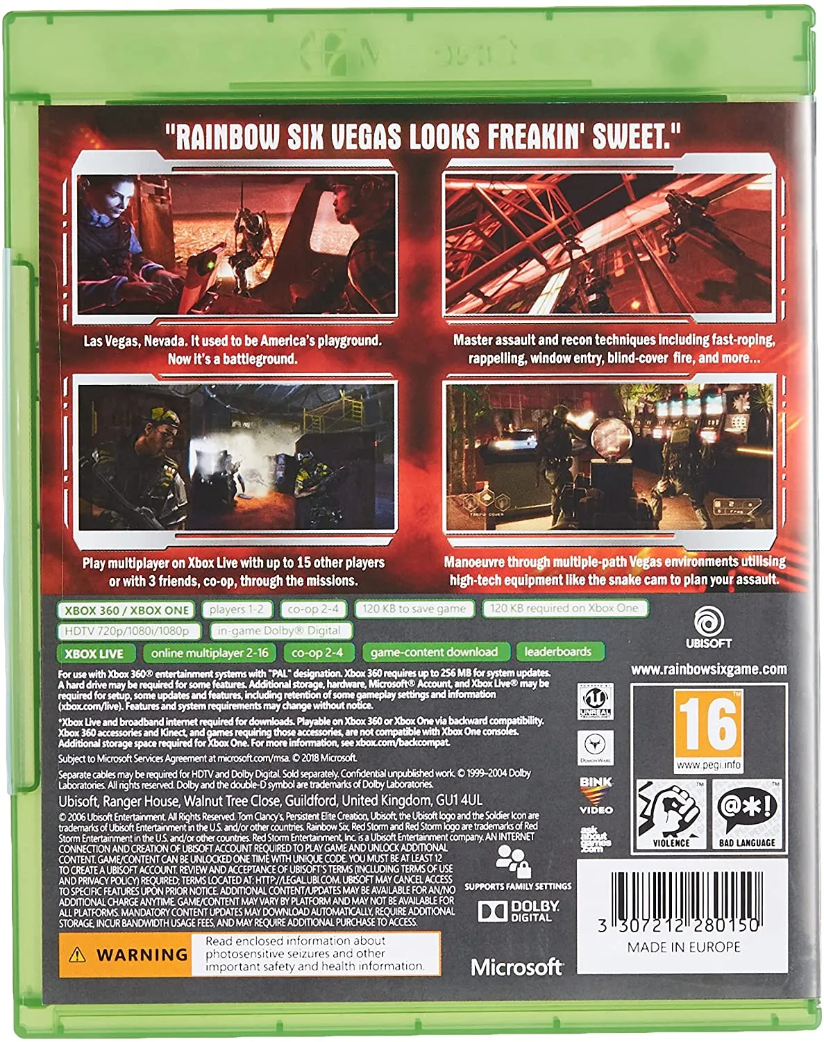 Tom Clancy's Rainbow Six: Vegas - Xbox 360 Classics Edition (2006) (3307212280150)