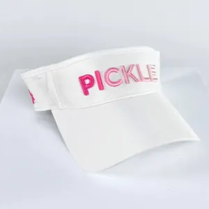 Vimhue Pickleball Puff Ombre Visor - White/Pink