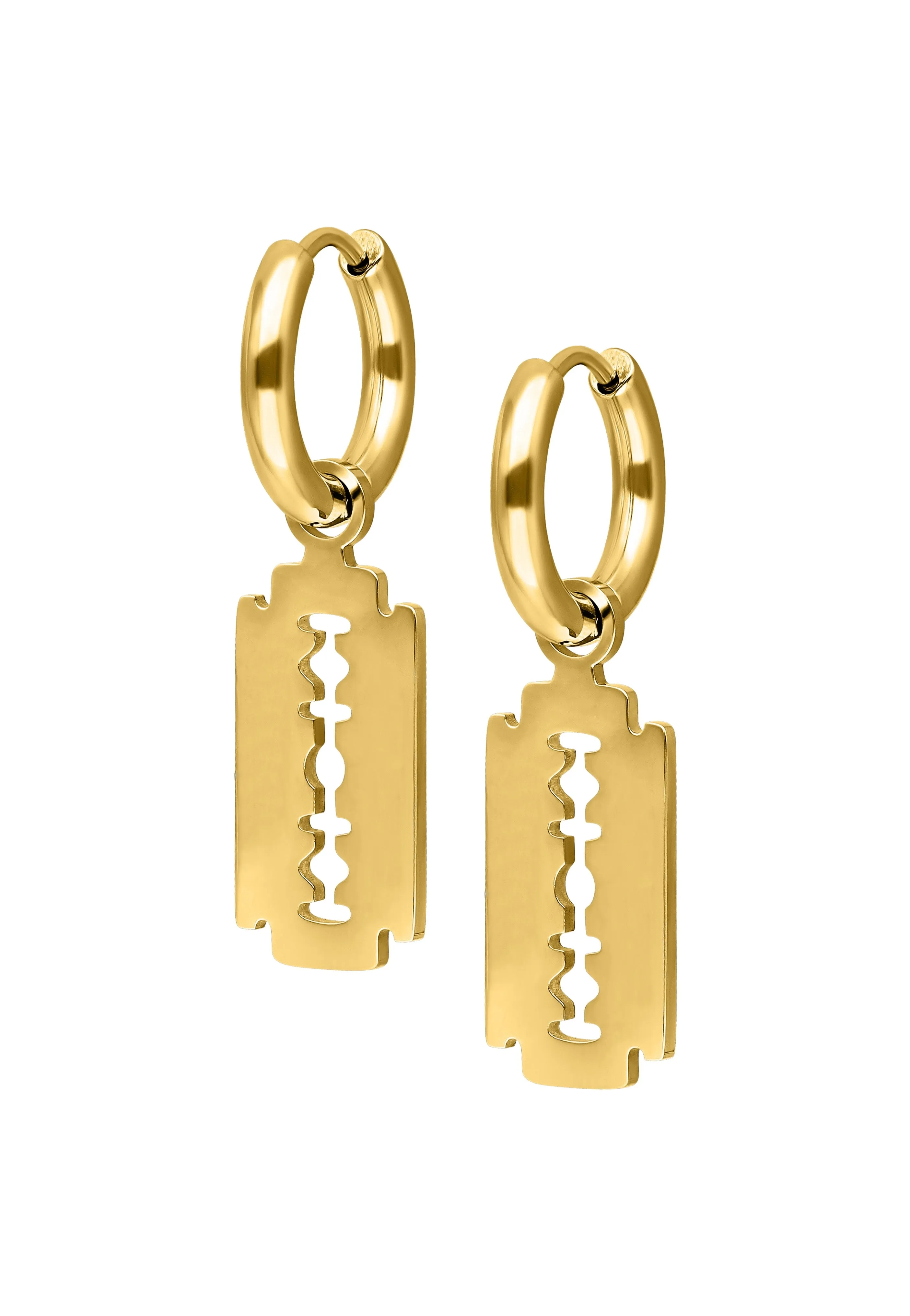 Wildcat - Little Razorblade Hoops (Pair) Gold - Earrings