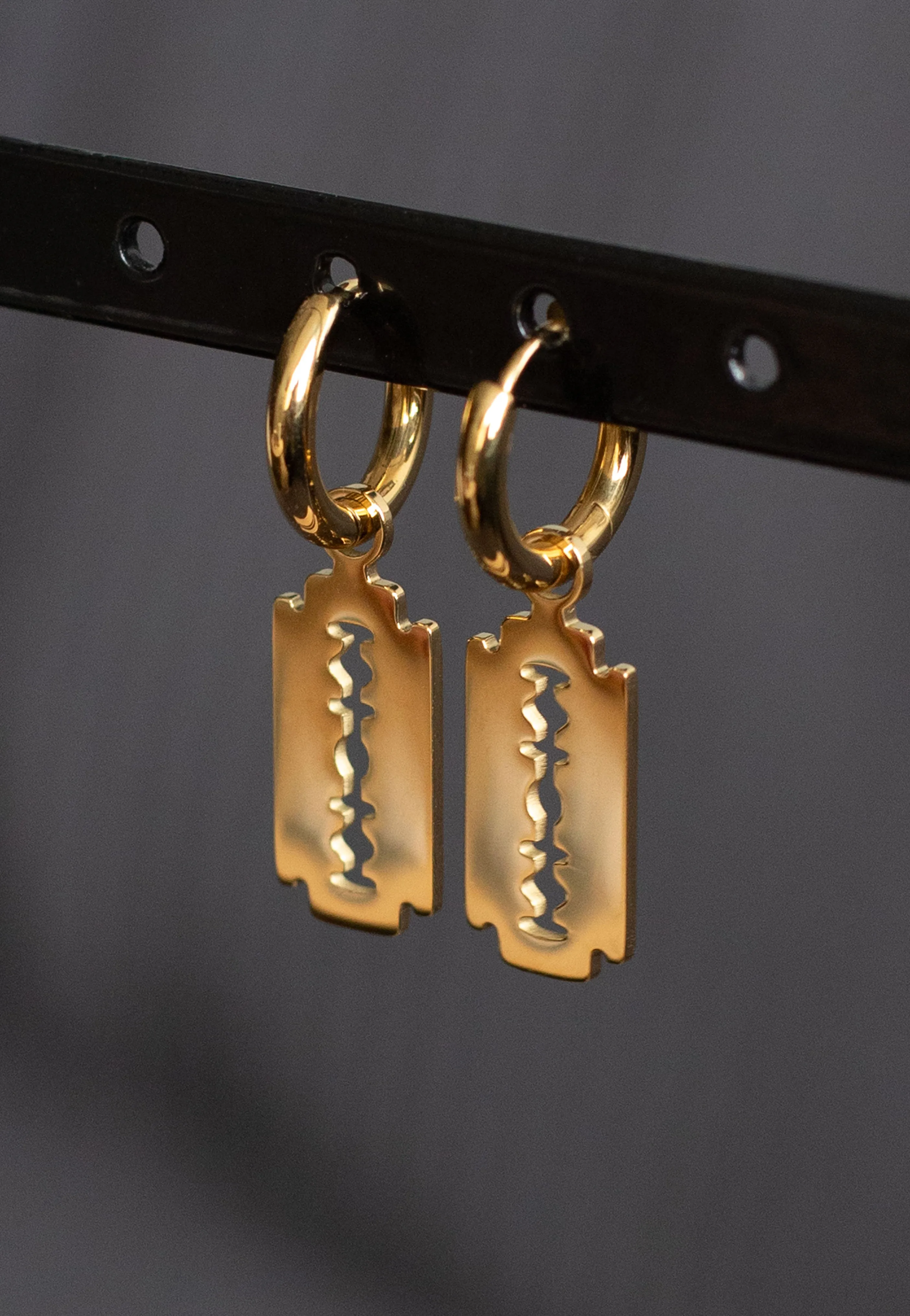 Wildcat - Little Razorblade Hoops (Pair) Gold - Earrings