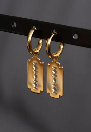 Wildcat - Little Razorblade Hoops (Pair) Gold - Earrings